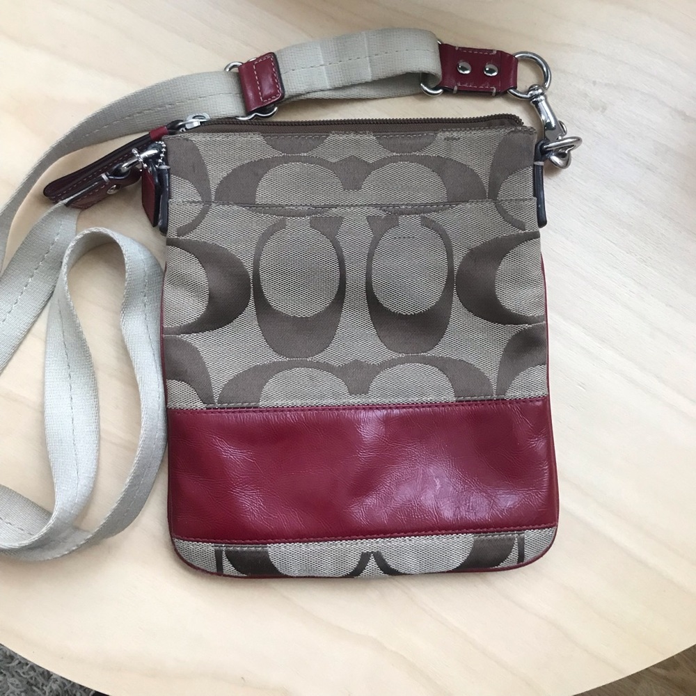 Red Coach crossbody bag